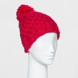 NWT Red Pom Pom Beanie